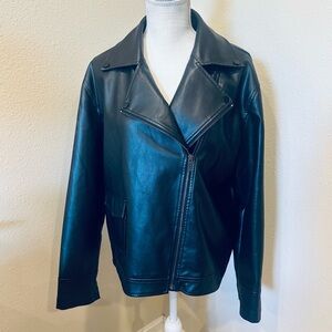 Princess Polly Faux Leather Motto Jacket size 6